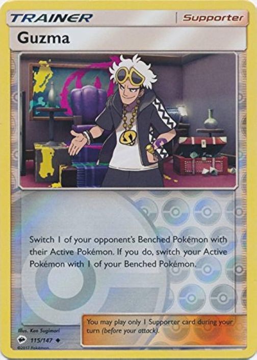 Guzma 115/147 Reverse Holo PL Kunto: Played