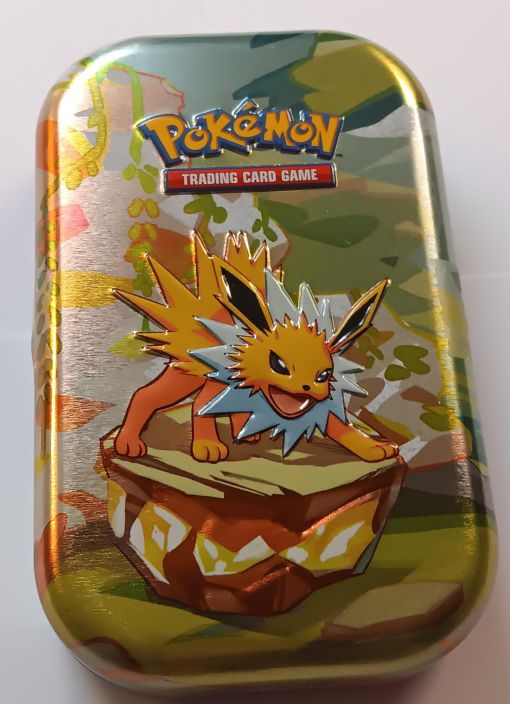 Pokemon Jolteon Mini Tina Sisaltaa: Jolteon Mini Tinan 1 Exeggutor V 1 ex tai V kortti 10 Holo tai