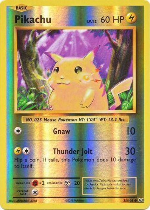 Pikachu 35/108 Reverse Holo Kunto: Light Played