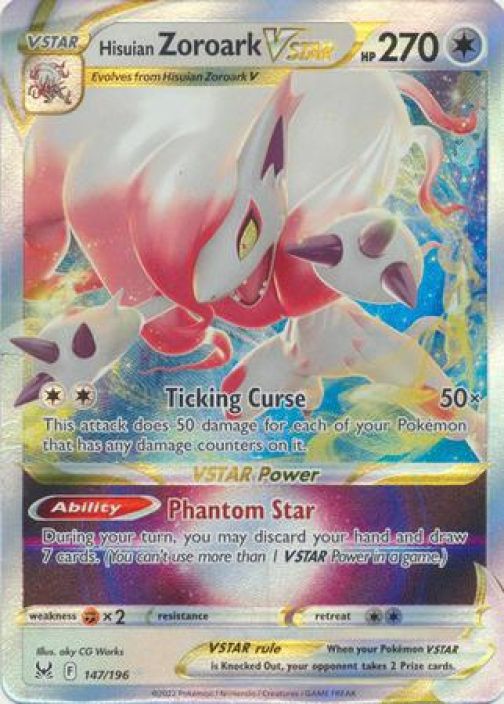 Hisuian Zoroark Vstar 147/196 Kunto: Near Mint