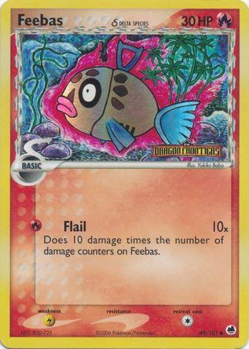 Feebas 49/101 Holo Stamped Dragon Frontiers GD Kunto: Good