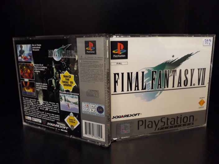 Final Fantasy VII Mint DE PS1 Saksankielinen, Kaytetty Mint, Manuaali,Platinum