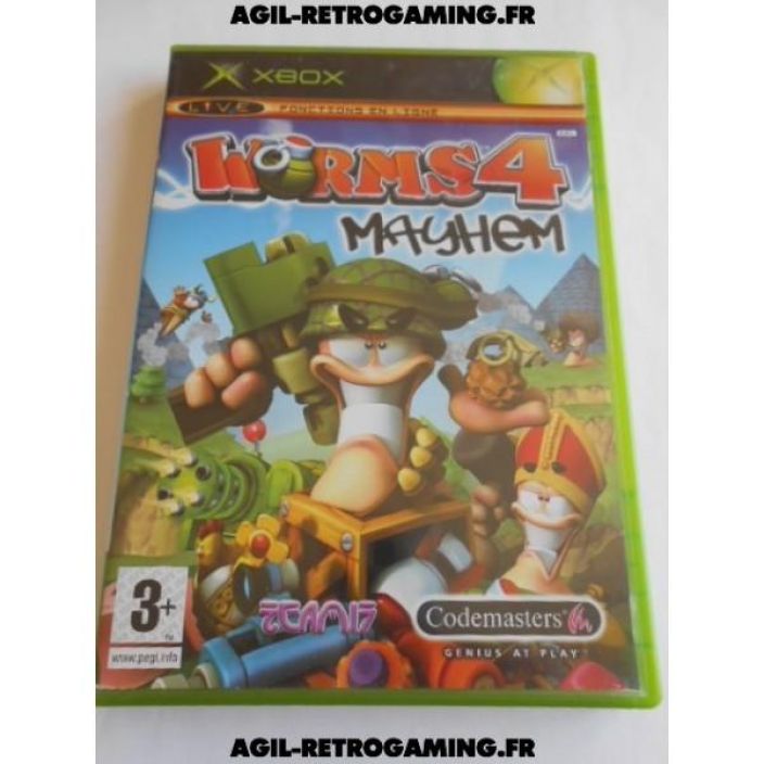 Worms 4 Mayhem XBOX Manuaali loytyy eli CIB