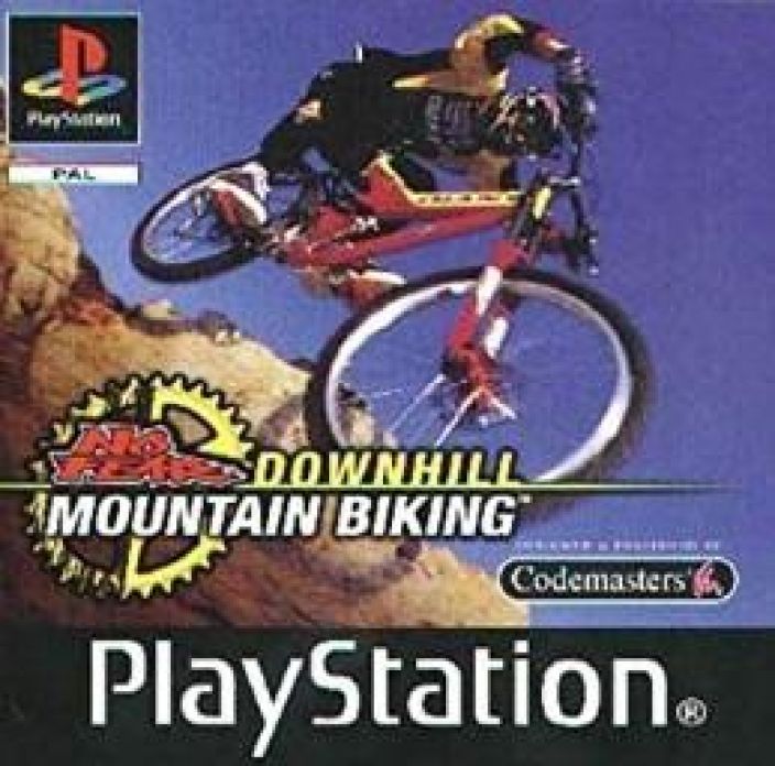 Downhill Mountain Biking PS1 kaytetty Manuaali ja takakansi DE