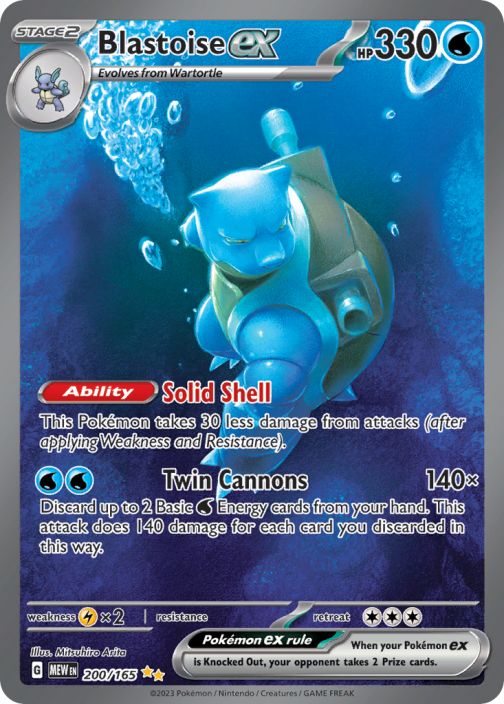 Blastoise ex 200/165 PL Kunto: Played