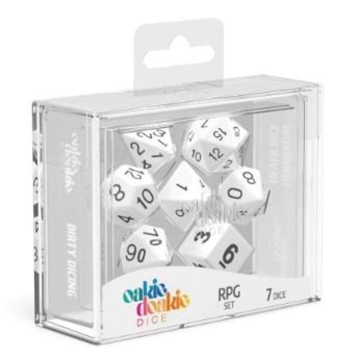 Oakie Doakie 7-Dice RPG Set Solid White