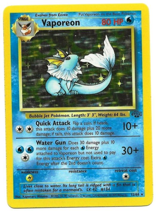 Vaporeon 12/64 Kunto: Played