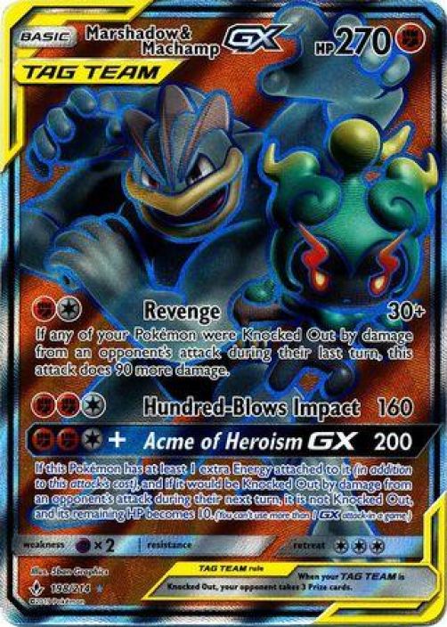 Marshadow &amp; Machamp GX 198/214 Kunto: Excellent