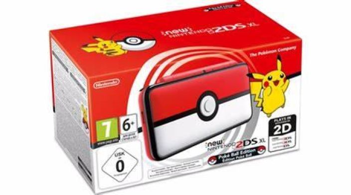 Nintendo 2DS XL Poke Ball Edition Kaytetyt 4 GB Micro USB muistikortti sisaltyy hintaan