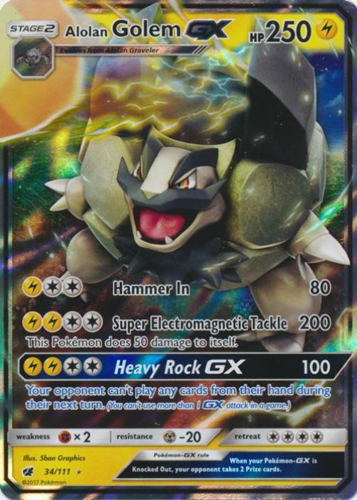 Alolan Golem GX 34/111 GD Kunto GD