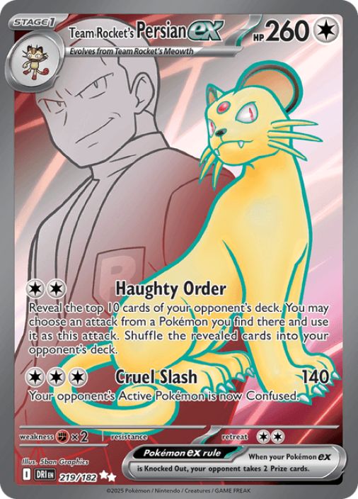 Team Rocket's Persian ex 219/182 Kunto: NM