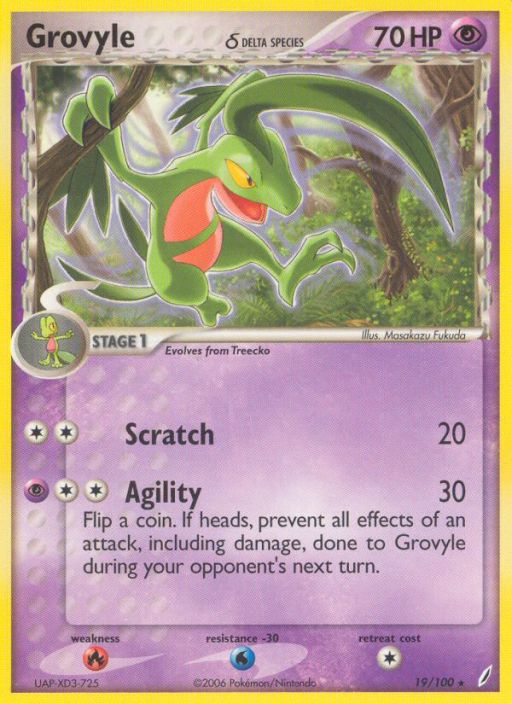 Grovyle Delta Species 19/100 Reverse Holo GD Kunto GD