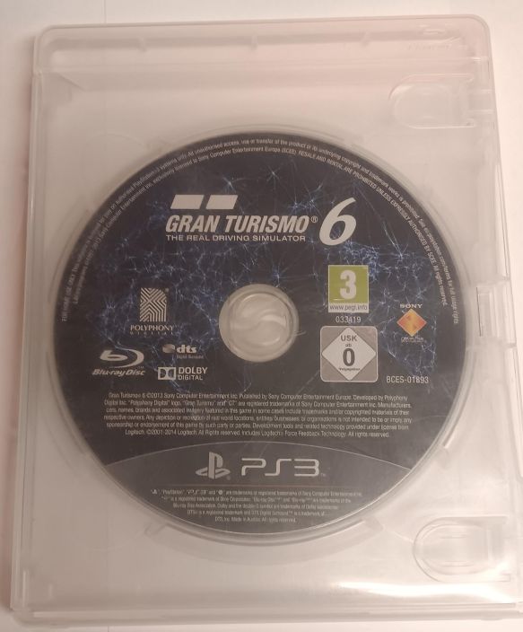 Gran Turismo 6 Loose Kaytetty PS3 Ei omia kansi pahveja