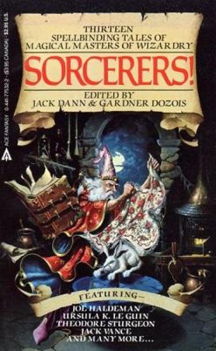 Jack Dann and Gardner Dozois Sorcerers! Kansi hieman irti takaa sivusta, taitoksia