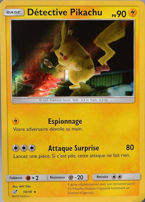 Detective Pikachu 10/18 Ranska ( Detective Pikachu) Kunto: Near Mint