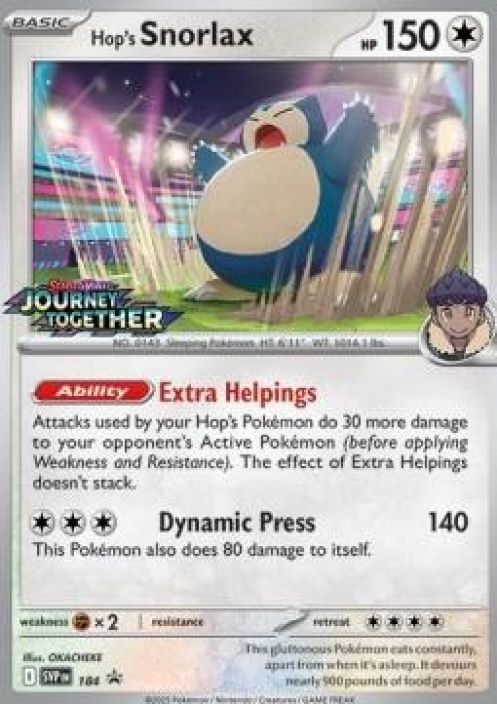 Hop's Snorlax 184 Promo Kunto: Near Mint
