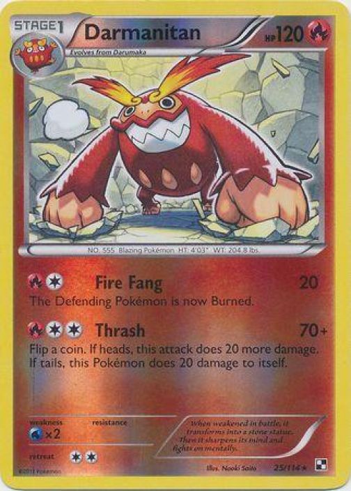 Darmanitan 25/114 Kunto: Excellent. Reverse Holo