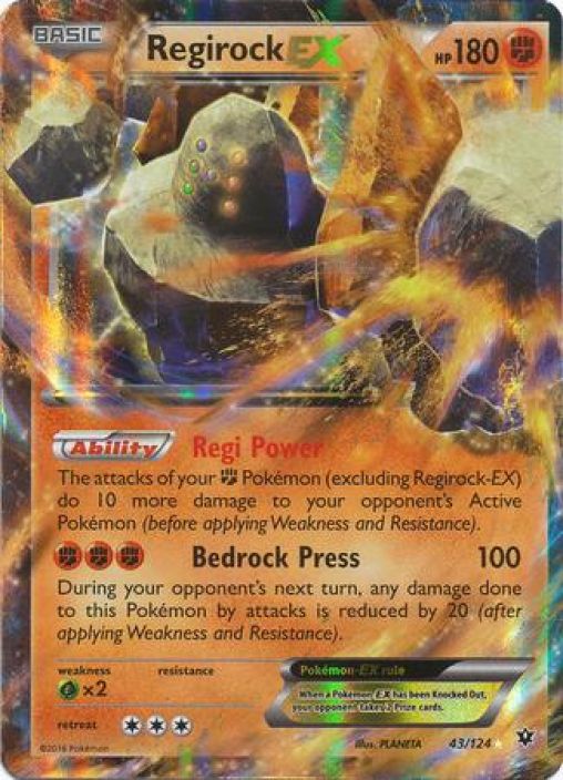 Regirock EX 43/124 Kunto: Damaged/ Poor