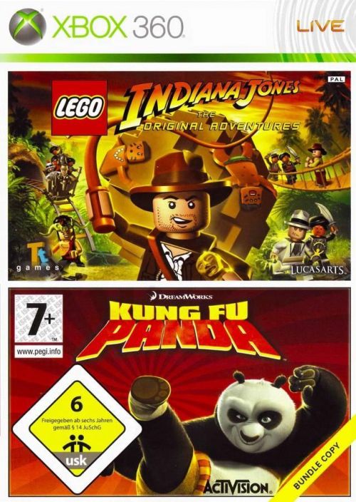 LEGO Indiana Jones the Original Adventures + Kung Fu Panda kaytetty X360