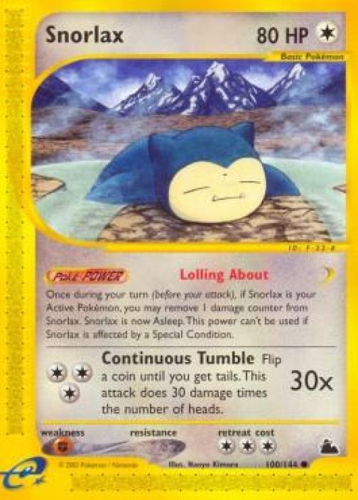 Snorlax 100/144 Kunto: Damaged