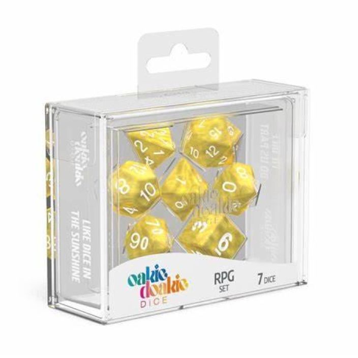 Oakie Dokie 7-Dice RPG Set Marble Yellow