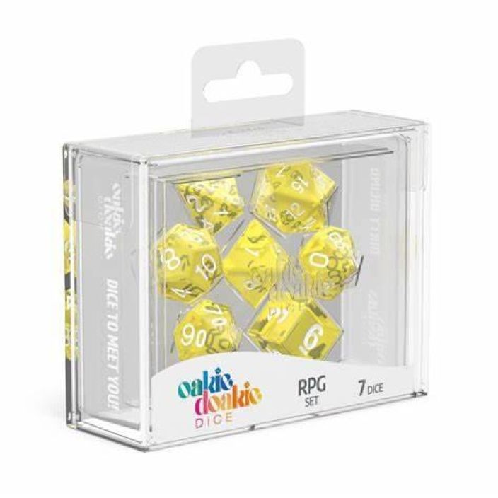 Oakie Dokie 7-Dice RPG Set Translucent Yellow