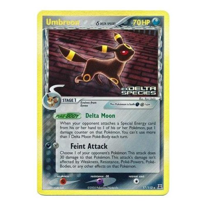 Umbreon 17/113 Holo Stamped Delta Species PL Kunto: Played