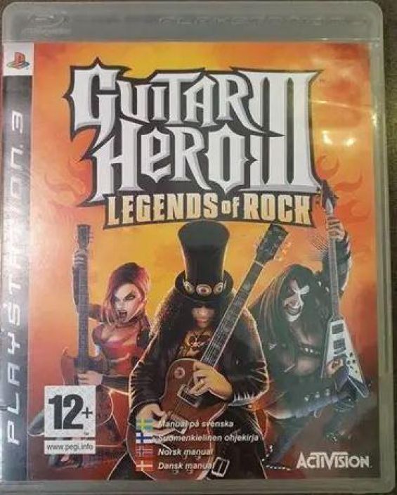 Guitar hero III Legends of Rock kaytetty PS3 Vain Peli, Ei soittimia Guitar hero III Legends of Rock kaytetty PS3 Vain Peli, Ei soittimia