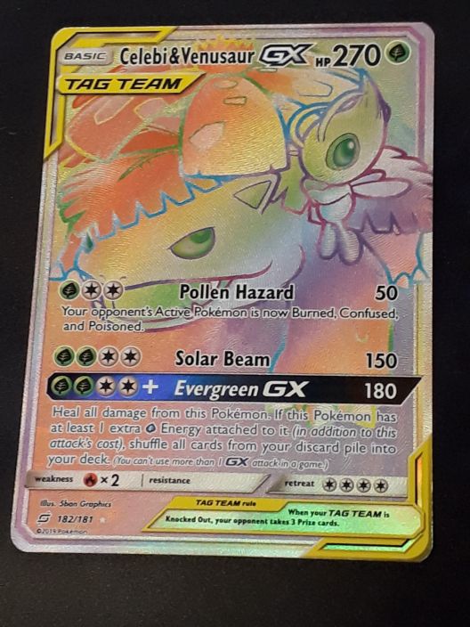 Celebi &amp; Venusaur GX 182/181 Kunto: Good