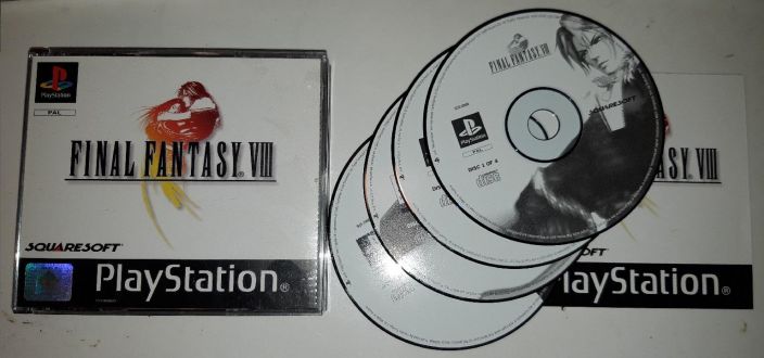 Final Fantasy VIII PS1 Kaytetty Kaytetty mintti manuaali, platinum