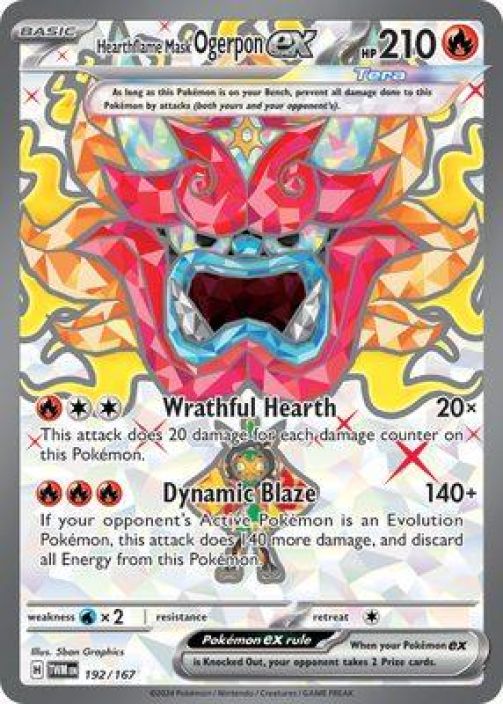 hearthflame mask ogerpon ex 192/167 kunto:near mint