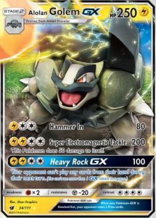 alolan Golem gx 34/111 kunto:near mint