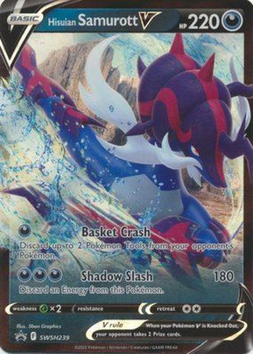 Hisuian Samurott V SWSH239 NM Kunto: Near Mint
