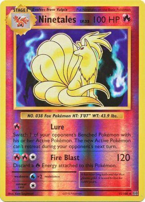 Ninetales 15/108 Reverse Holo Kunto: Near Mint