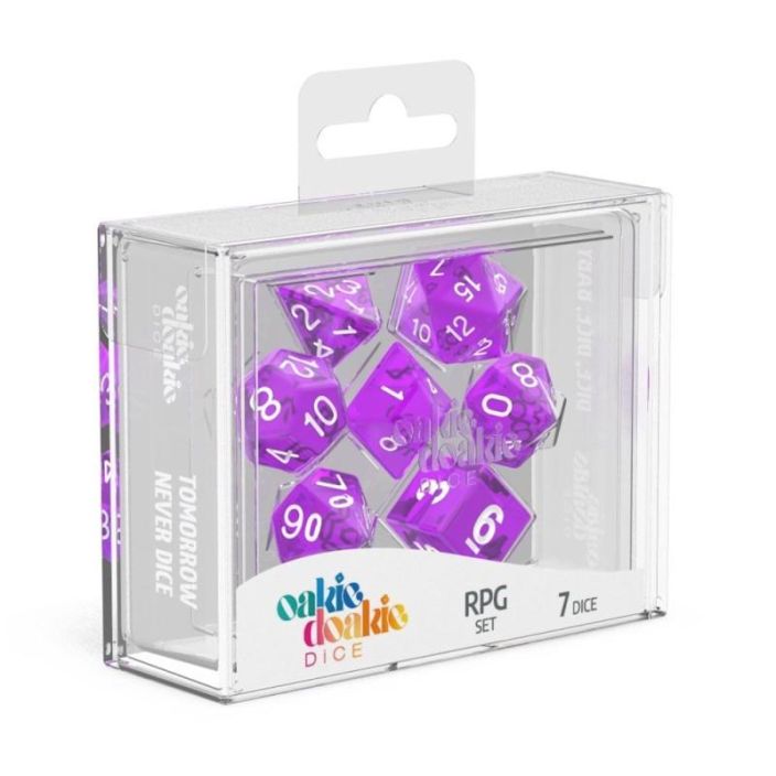 Oakie Dokie 7-Dice RPG Set Translucent Purple