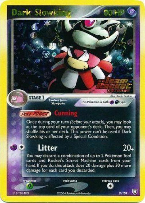Dark Slowking 9/109 Holo Stamped DMG Kunto: Damaged (Pienet taitokset kortin alaosassa)