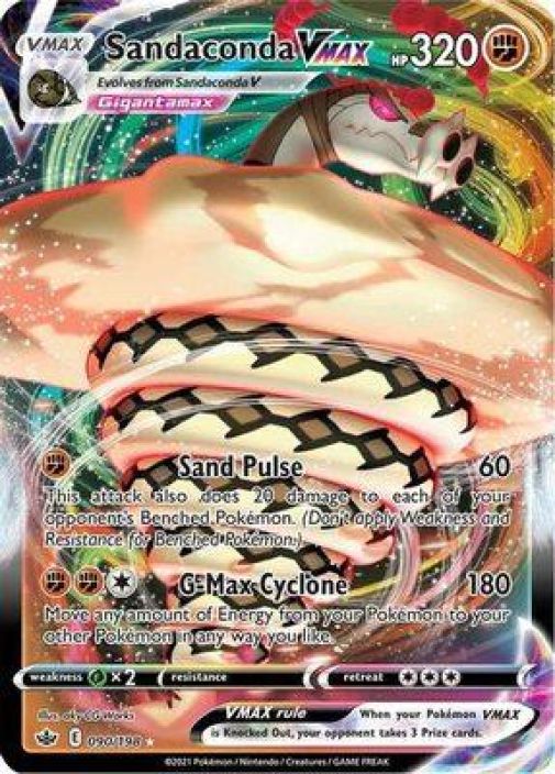 Sandaconda VMAX 090/198 DMG Kunto: Damaged (Taitoksia kortin alaosassa, vasemmassa sivussa ja oikeassa