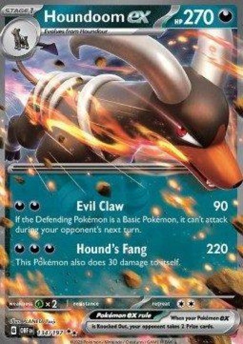 Houndoom ex 134/197 DMG Kunto: Damaged ( Painauma oikeassa sivussa)