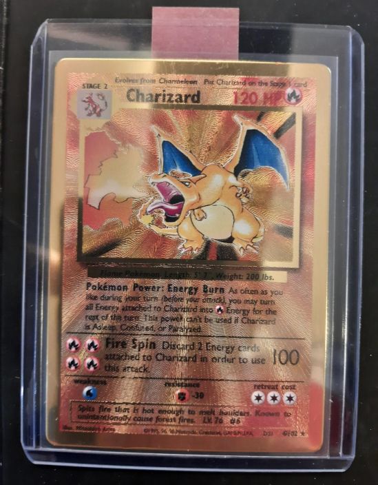 Pokemon 25th Celebrations Gold Metal Charizard Card 4/102 Ultra Premium