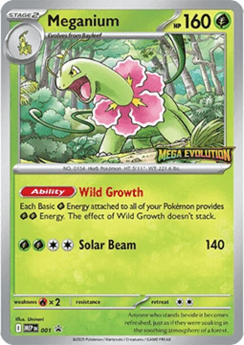 Meganium 001 holo promo stamped Kunto: Near Mint