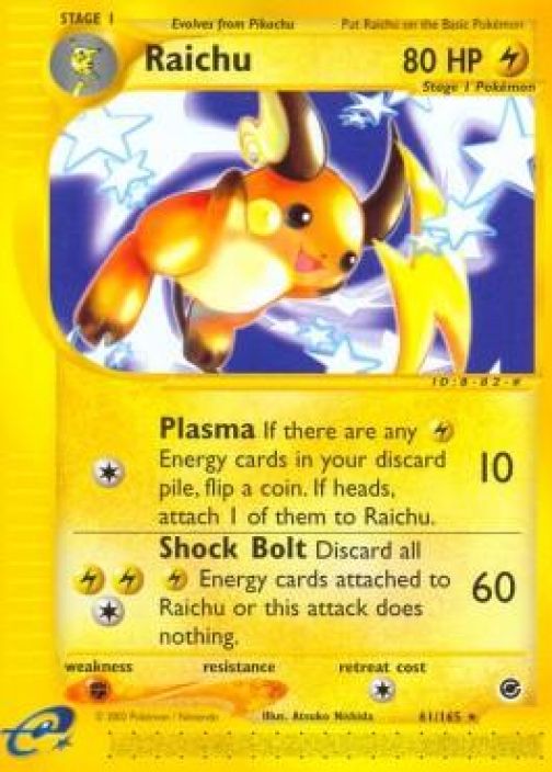 Raichu 61/165 Reverse Holo Kunto: Damaged