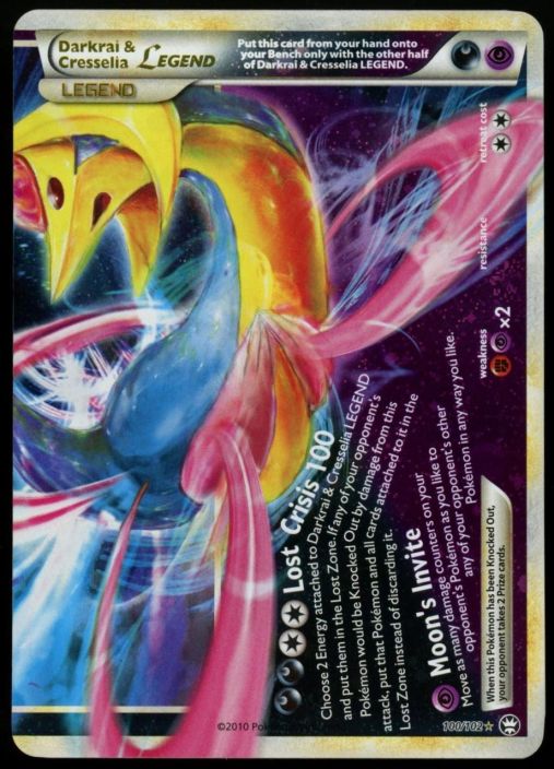 Darkrai &amp; Cresselia Legend (bottom) 100/102 Kunto: Damaged