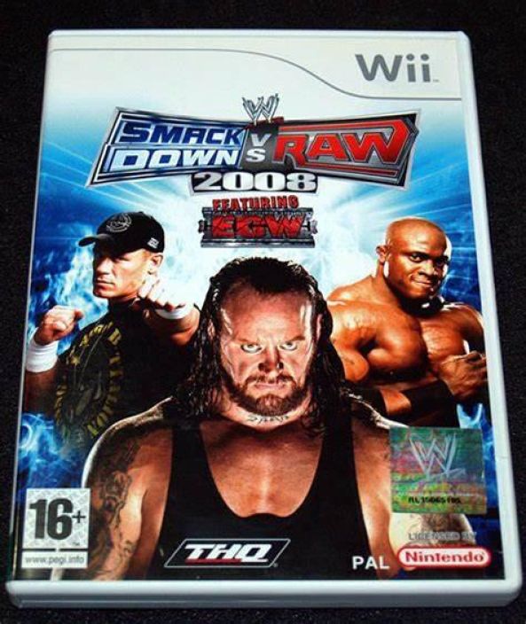 WWE SmackDown vs. Raw 2008 kaytetty Wii PAL, Manuaali loytyy