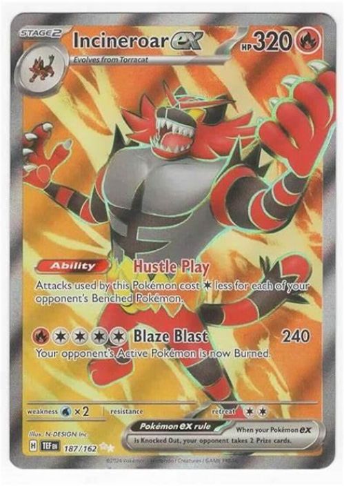 Incineroar ex 187/162 Kunto: Near Mint